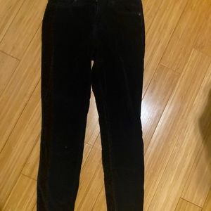 Madewell, black velvet skinny jeans in great cond.